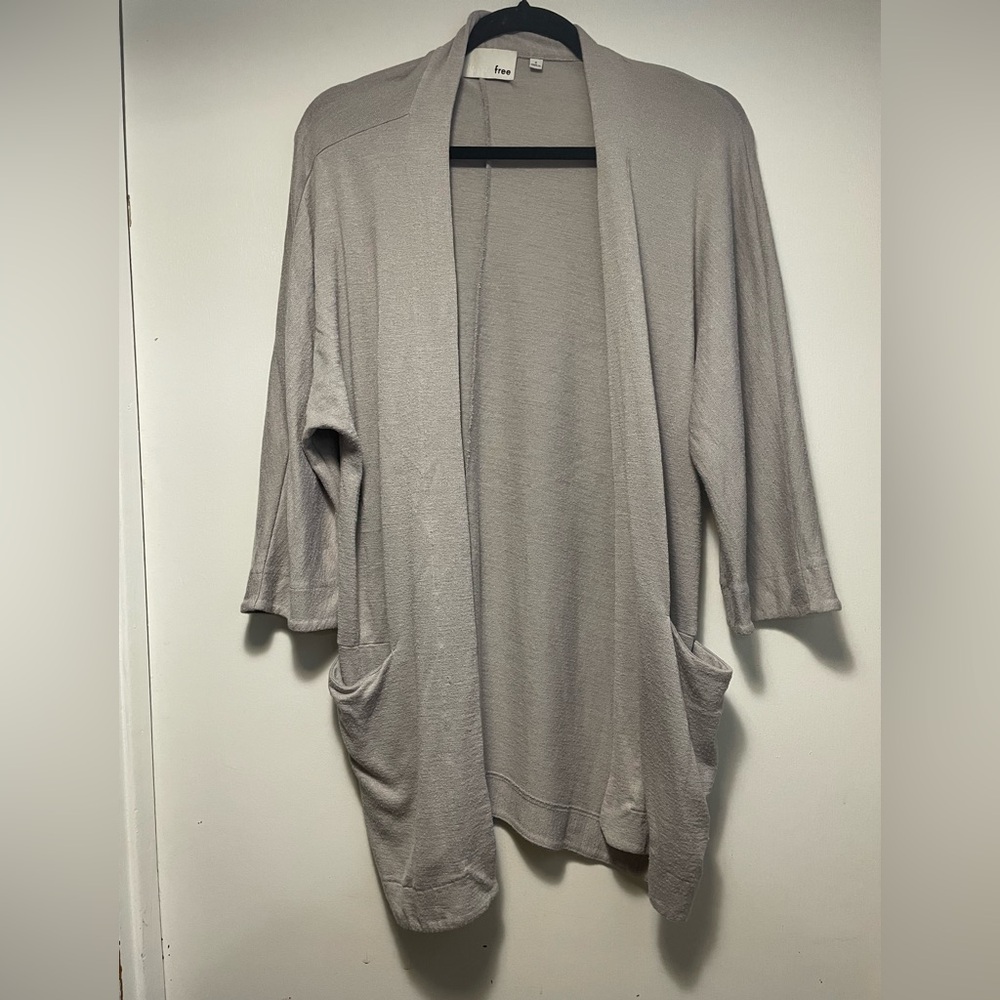 Wilfred Free Aritzia Light Gray Open Cardigan